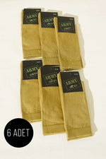 Lot de 6 paires de chaussettes militaires kaki pour homme