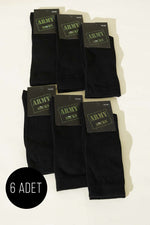 Lot de 6 paires de chaussettes militaires noires pour homme