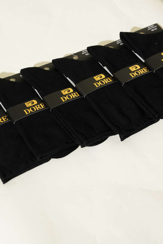 جوارب كاحل من الخيزران للرجال لمرضى السكري، عبوة من 6 قطع، باللون الأسود