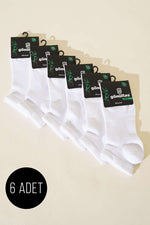 Chaussettes bottines blanches en bambou pour homme (lot de 6).