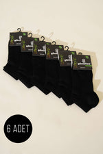 Chaussettes bottines en bambou pour homme, lot de 6, noires