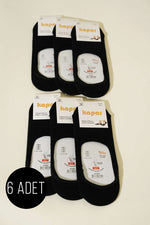 Lot de 6 paires de chaussettes de ballet noires sans couture pour homme