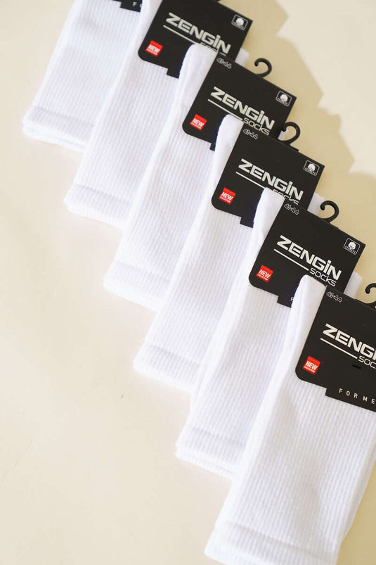 Lot de 6 paires de chaussettes blanches unies en coton peigné pour homme