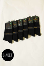 Lot de 6 paires de chaussettes noires en lycra et bambou pour homme