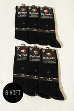 Lot de 6 paires de chaussettes noires pour homme en coton peigné Lycra.