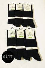 Lot de 6 paires de chaussettes noires en lycra et bambou pour homme