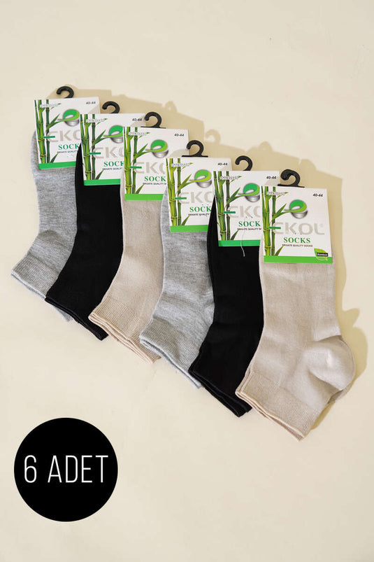 6er-Pack Bambussocken für Herren, Sortiment 2