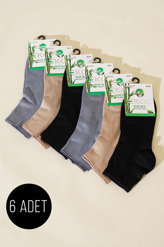 Assortiment de 6 paires de chaussettes en bambou pour hommes, taille 3