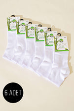 Lot de 6 paires de chaussettes blanches en bambou pour homme