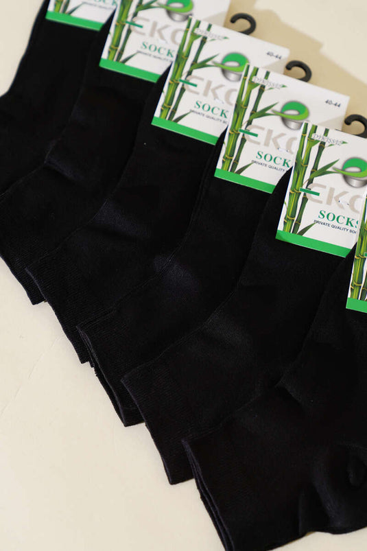 Lot de 6 paires de chaussettes en bambou noires pour homme