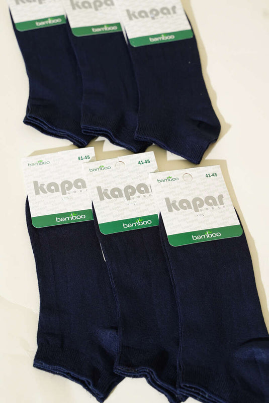 Men's 6-Pack Basic Bamboo Socks Navy Blue