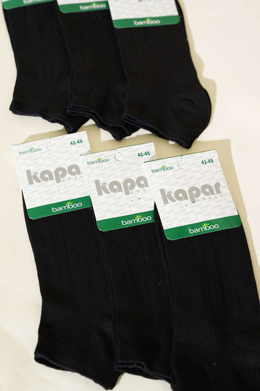 Men's 6-Pack Basic Bamboo Socks, Black