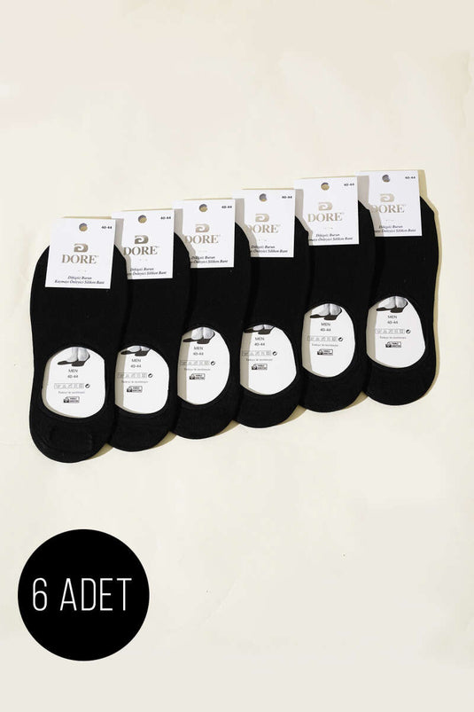 جوارب راقصة الباليه السيليكونية للرجال - عبوة من 6 قطع - لون أسود