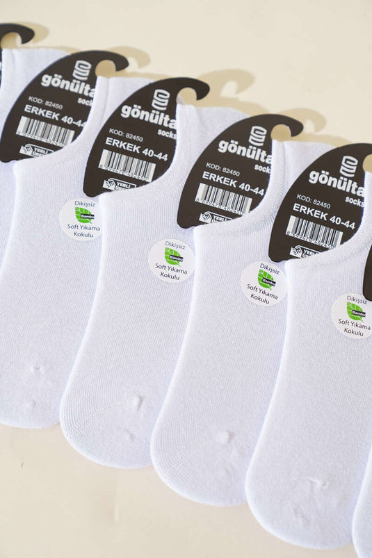 Erkek 6'lı Sneakers Bambu Çorap Beyaz