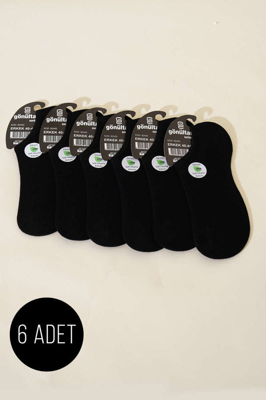 Erkek 6'lı Sneakers Bambu Çorap Siyah