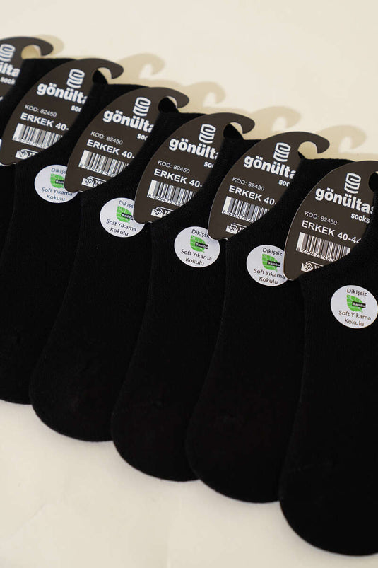 Erkek 6'lı Sneakers Bambu Çorap Siyah
