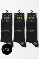 Lot de 3 paires de chaussettes en bambou à motifs pour homme, gris fumé