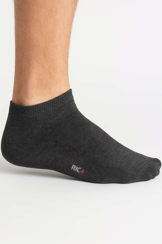 Men's Terry Cloth Ankle Socks, Smoke Grey