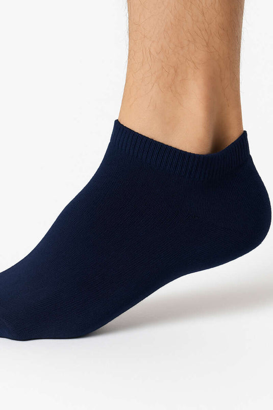 Men's Terry Cloth Ankle Socks, Navy Blue