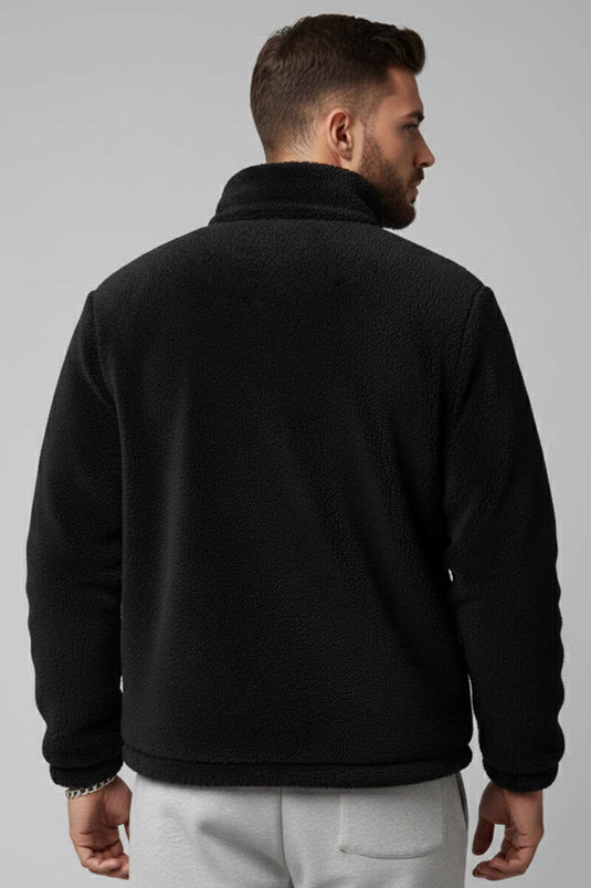 معطف فرو رجالي أسود