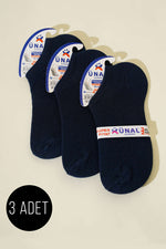 Lot de trois paires de chaussettes pour homme, bleu marine, style baskets