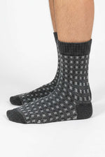 Chaussettes courtes en laine pour homme, couleur fumée
