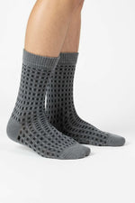 Chaussettes courtes en laine pour homme gris