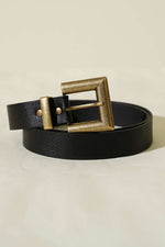 Ceinture Vintage À Boucle Carrée Noire