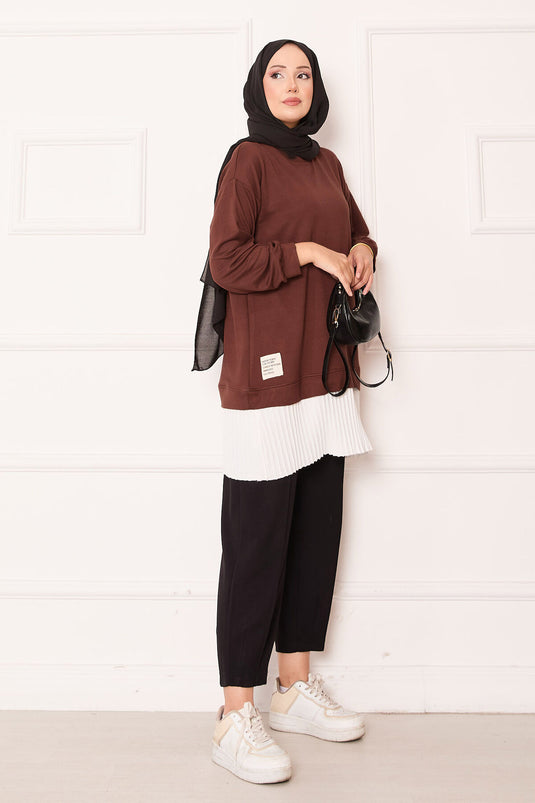 Tunique ample à jupe plissée