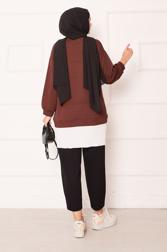 Tunique ample à jupe plissée