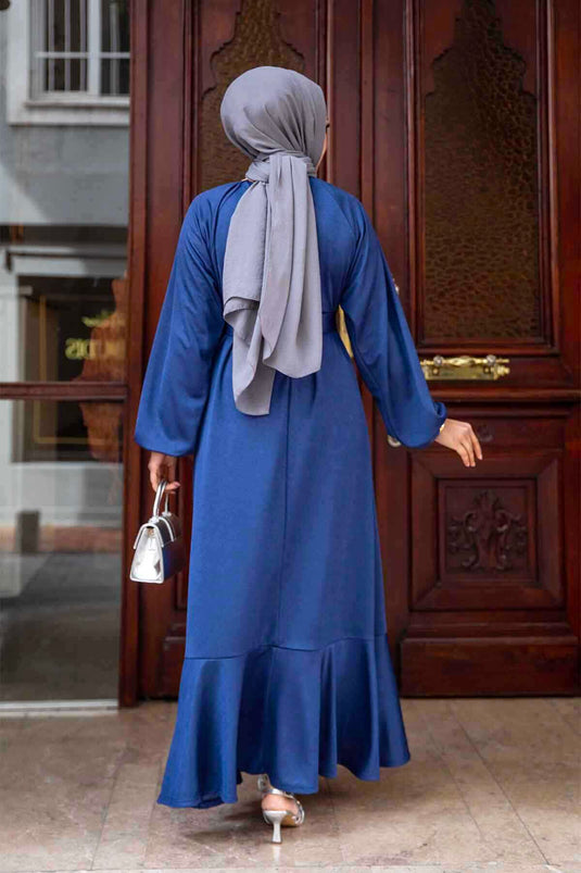 Robe Hijab Jupe Volante Indigo