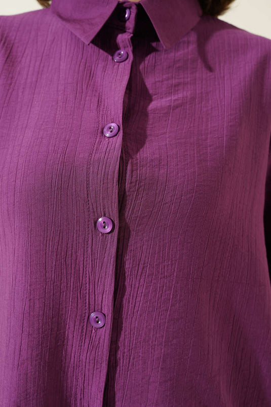 Conjunto de dos piezas con falda con lazo lateral en color morado