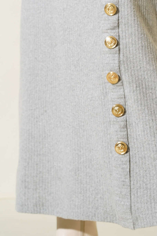 Robe plissée boutonnée grise