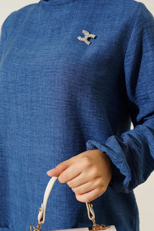 Etek Piliseli İkili Takım Indıgo