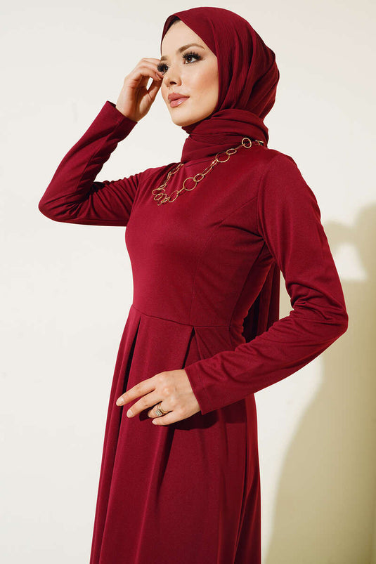 Robe Jupe Plissée Rouge Claret