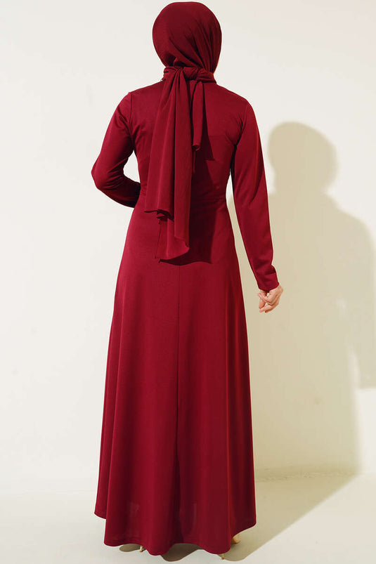 Robe Jupe Plissée Rouge Claret