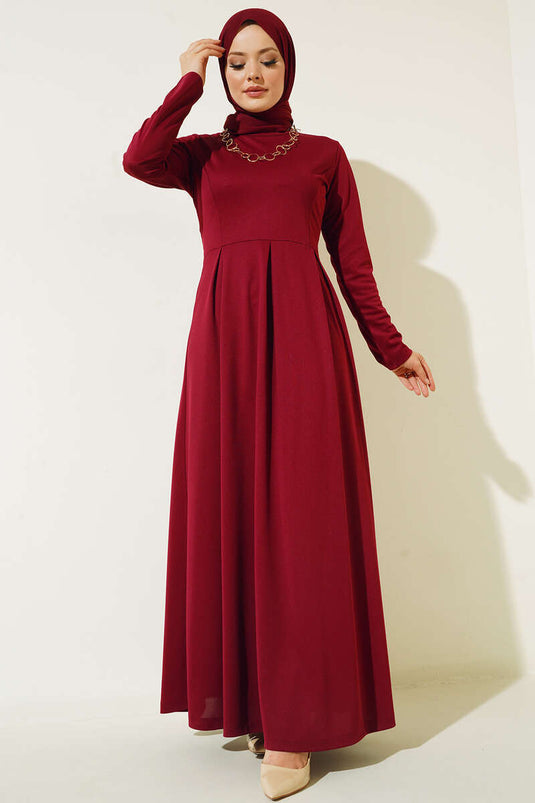 Robe Jupe Plissée Rouge Claret