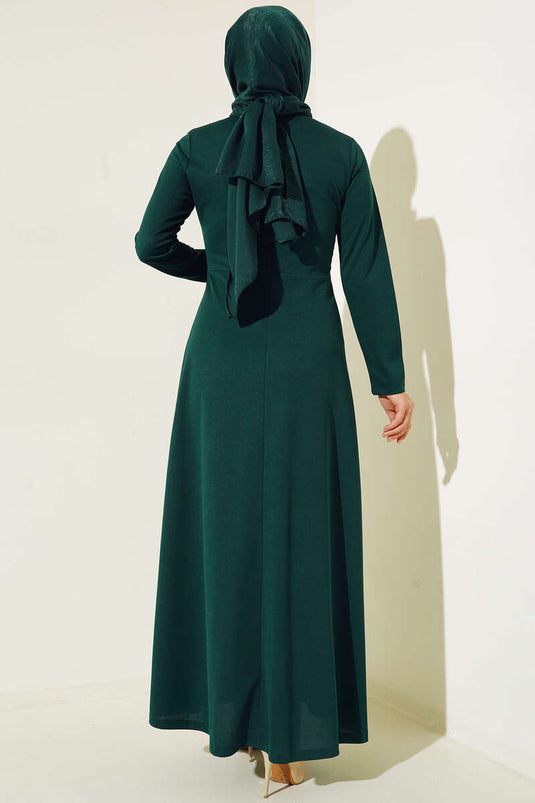 Robe Jupe Plissée Vert Émeraude