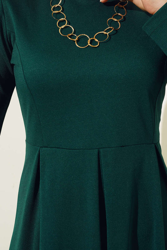 Robe Jupe Plissée Vert Émeraude