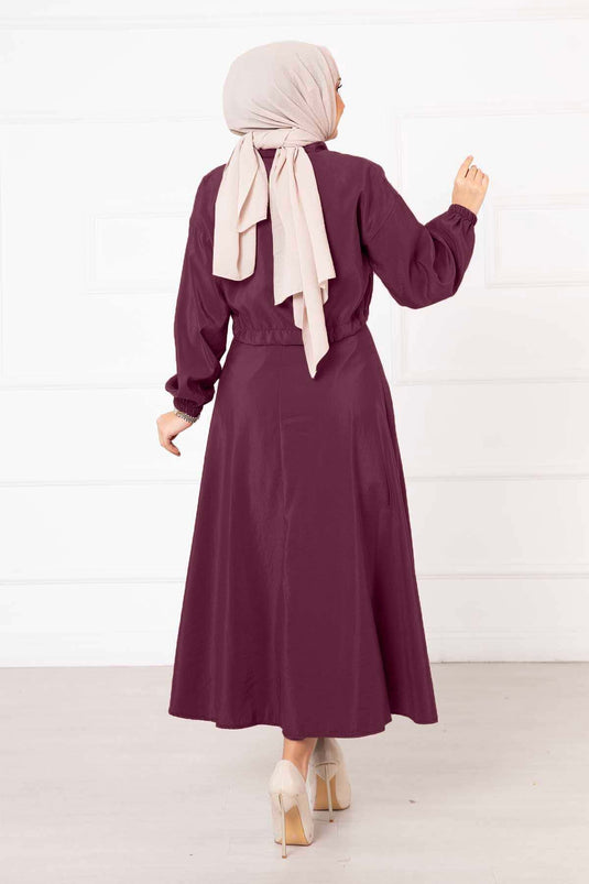 Skirted Two Piece Suit Claret Red