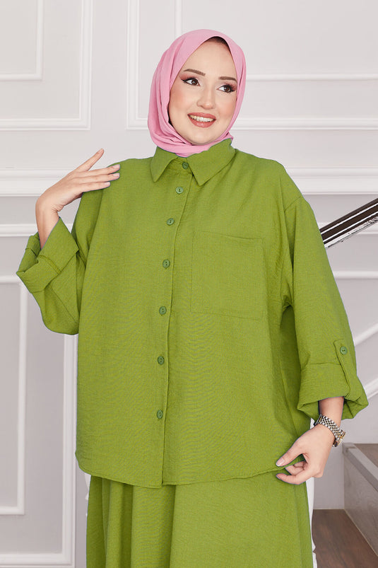 Ensemble deux pièces avec jupe vert pétrole