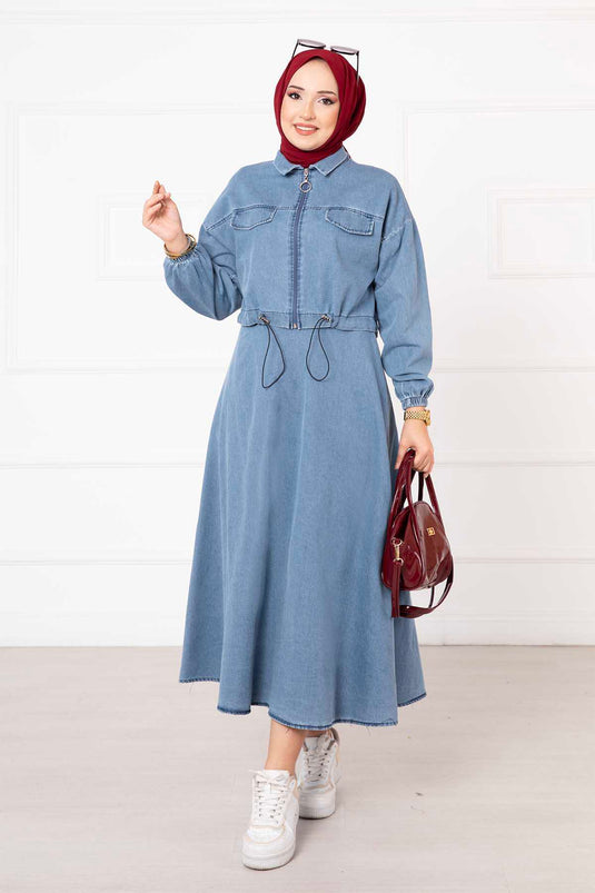 Skirted Denim Set Light Blue