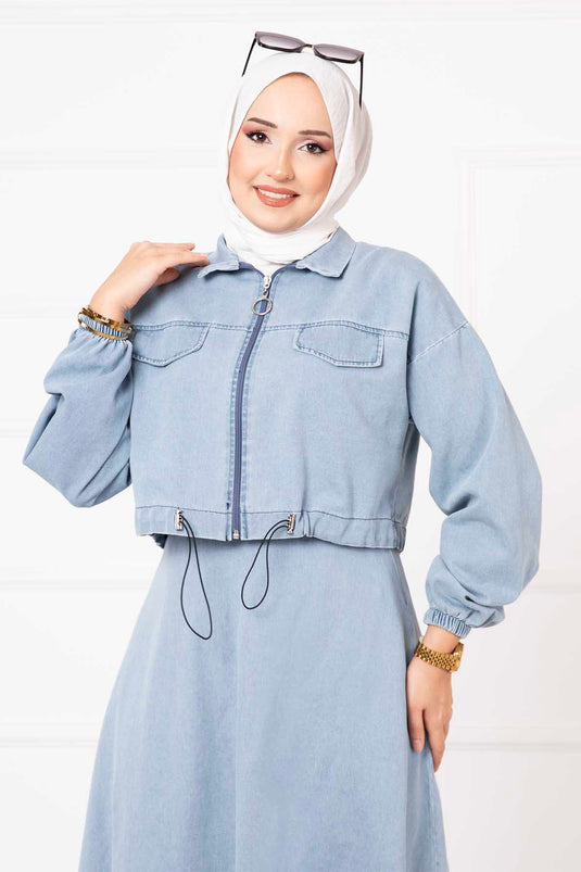 Skirted Denim Set Snow Wash