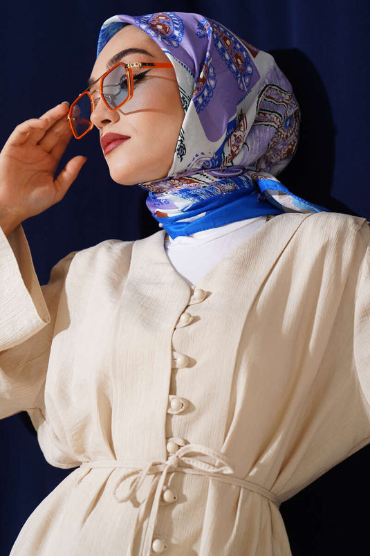 Écharpe en coton doux à motif ethnique Saks