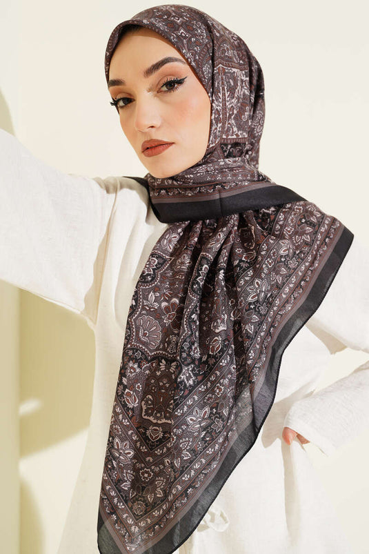 Foulard à rayures ethniques noir