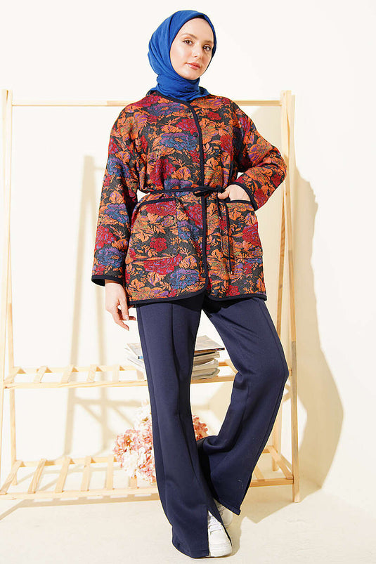 Veste à pressions à motif ethnique assortie 4