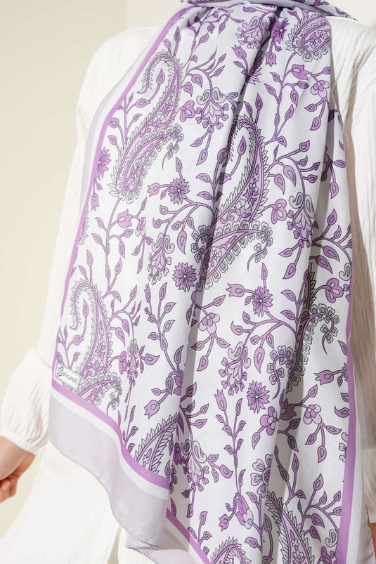 Weiches Tuch mit ethnischem Paisley-Muster, Flieder