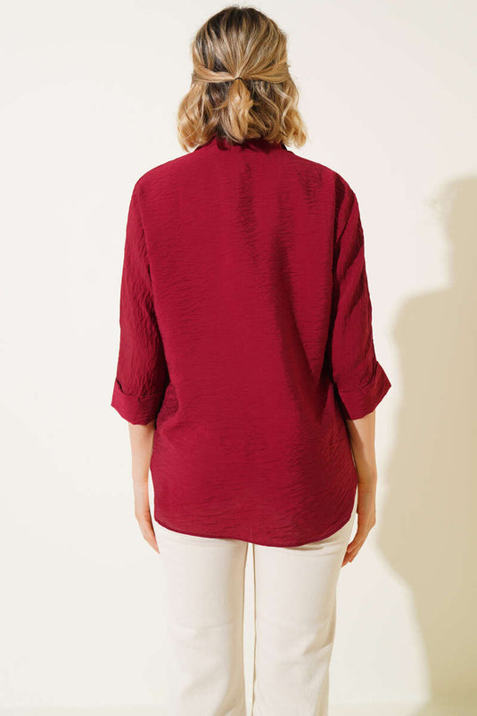 Fakir Kol Basic Gömlek Bordo