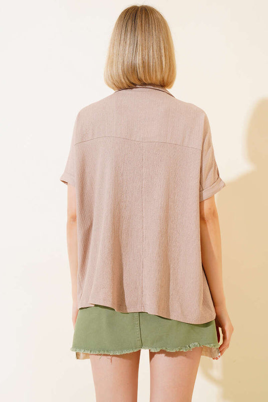 Blouse portefeuille à manches pauvres Vison