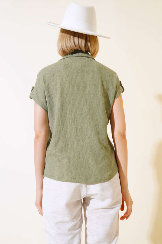 Camicia fasciata con maniche Fakir Verde